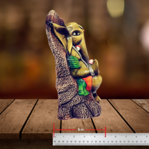 The Global Store - Ganesh ji - Chita seat green modak in hand - Depth
