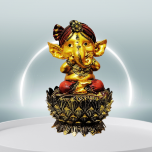 The Global Store - Bal Ganesh ji - Sitting on lotus closing his mouth with both hand