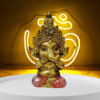 The Global Store - Bal Ganesh ji - Stoned mukut, sitting and closing his Mouth with both hand