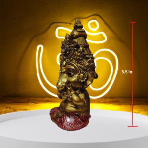 The Global Store - Bal Ganesh ji - Stoned mukut, sitting and closing his Mouth with both hand - height