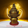 The Global Store - Bal Ganesh ji - Stoned mukut, sitting and closing his Mouth with both hand - width