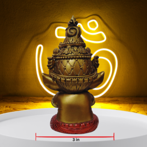 The Global Store - Bal Ganesh ji - Stoned mukut, sitting and closing his Mouth with both hand - width