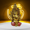 The Global Store - Bal Ganesh ji - Stoned mukut, sitting and closing his ears with both hand
