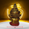 The Global Store - Bal Ganesh ji - Stoned mukut, sitting and closing his ears with both hand - width