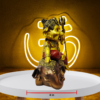 The Global Store - Bal Ganesh ji statue - sitting on small elephant of brown color and golden ganesh ji - depth