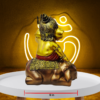The Global Store - Bal Ganesh ji statue - sitting on small elephant of brown color and golden ganesh ji - width