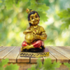 The Global Store - Bal Krishna ji statue - sitting and holding makhan ghada in hand