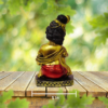 The Global Store - Bal Krishna ji statue - sitting and holding makhan ghada in hand - width