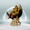 The Global Store - Ganesh ji - Siting on crescent moon holding murli in hand