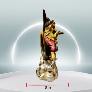 The Global Store - Ganesh ji - Siting on crescent moon holding murli in hand - depth