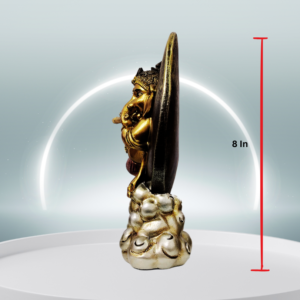 The Global Store - Ganesh ji - Siting on crescent moon holding murli in hand - height