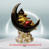 The Global Store - Ganesh ji - Siting on crescent moon holding murli in hand - width