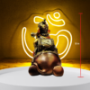 The Global Store - Ganesh ji - sitting on Elephant his vehicle cloth weared painted maroon ganesh ji and vehicle is golden and brown - height