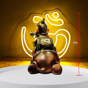 The Global Store - Ganesh ji - sitting on Elephant his vehicle cloth weared painted maroon ganesh ji and vehicle is golden and brown - height