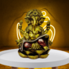 The Global Store - Ganesh ji statue - siting on lotus writting on long patrika