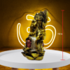 The Global Store - Ganesh ji statue - siting on lotus writting on long patrika - height
