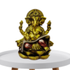 The Global Store - Ganesh ji statue - siting on lotus writting on long patrika - white bg