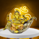 The Global Store - Ganesh ji statue - sitting on leaf sofa