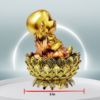 The Global Store - Mini Laughing buddha- both hands in air sitting on lotus - depth