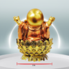 The Global Store - Mini Laughing buddha- both hands in air sitting on lotus - width