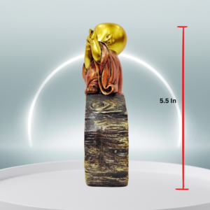 The Global Store - mini buddha sitting on hollow wooden bark playing music