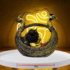 The Global Store - bal ganesh ji statue- sitting on peacock flight two peacock flight - width