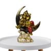 The Global Store - ganesh ji statue - sitting on crecent moon base is cloud playing veena - white bg
