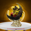The Global Store - ganesh ji statue - sitting on Crecent moon base is cloud playing veena - width