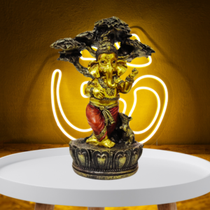 The Global Store - ganesh ji statue - standing under the tree with musak raj