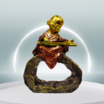 The Global Store - mini buddha sitting on hollow wooden bark playing music