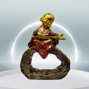 The Global Store - mini buddha sitting on hollow wooden bark playing music