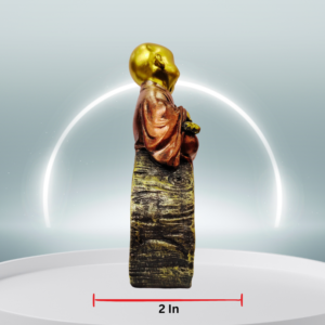 The Global Store - mini buddha sitting on hollow wooden bark playing music - depth