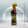 The Global Store - mini buddha sitting on hollow wooden bark playing music - height