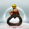 The Global Store - mini buddha sitting on hollow wooden bark playing music - width