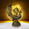 The Global Store - Bal Ganesh ji Statue - sitting on peacock enjoyably - bg