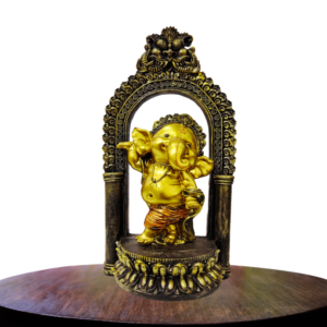 The Global Store - Bal Ganesh ji statue - in enjoying pose one hand up and one down - Bg