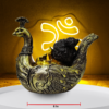 The Global Store - Bal ganesh ji statue - black hair sitting in tub who looks like bird - width