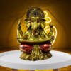 The Global Store - Ganesh ji Statue - reading Patrika holding with both hand sitting on lotus