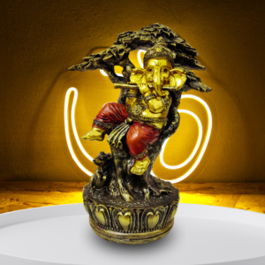 The Global Store - Ganesh ji statue - playing murli sitting on tree under the tree mushak is also there bg