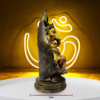 The Global Store - Ganesh ji statue - sitting on sofa structure - lotus base leaf back support both legs up - depth