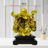 The Global Store - Laughing buddha statue - complete golden wooden base colored black looks like traveler - width