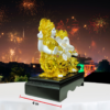 The Global Store - Laxmi Ganesh ji statue - White and golden - wooden base - good for diwali - depth