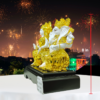 The Global Store - Laxmi Ganesh ji statue - White and golden - wooden base - good for diwali - height