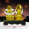 The Global Store - Laxmi Ganesh ji statue - White and golden - wooden base - good for Diwali - width