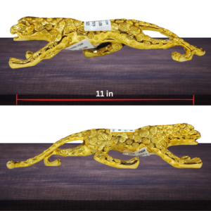 The Global Store - Leopard statue - small golden leopard - no bg