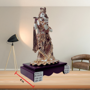 The Global Store - Radha Krishna ji statue - rose gold and white - depth