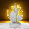 The Global Store - Radha krishna ji statue - polished white marble cow in behind standing - depth