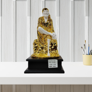 The Global Store - Sai Baba statue - Big golden and white sai baba ji - bg