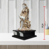 The Global Store - Sai Baba statue - Big rose gold and white with wooden base one leg up on knee - height