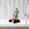 The Global Store - Sai Baba statue - Small rose gold and white with wooden base one leg up on knee - height